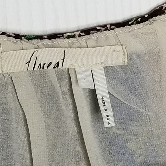 Anthropologie Floreat Chiffon Patchwork Blouse L - Picture 5 of 7